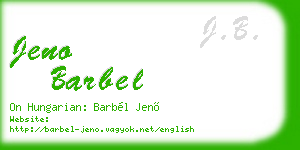 jeno barbel business card