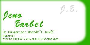 jeno barbel business card
